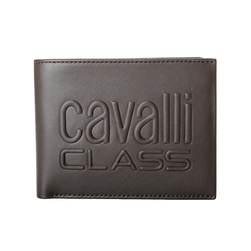Cavalli Class Men's "Downtown" Chocolate Brown Leather Bifold Wallet